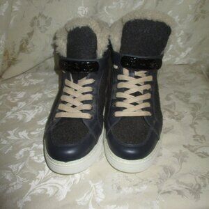 COACH NEW YORK RICHMOND SHEARLING BOOTIES GRAY High top Sneakers 9.5